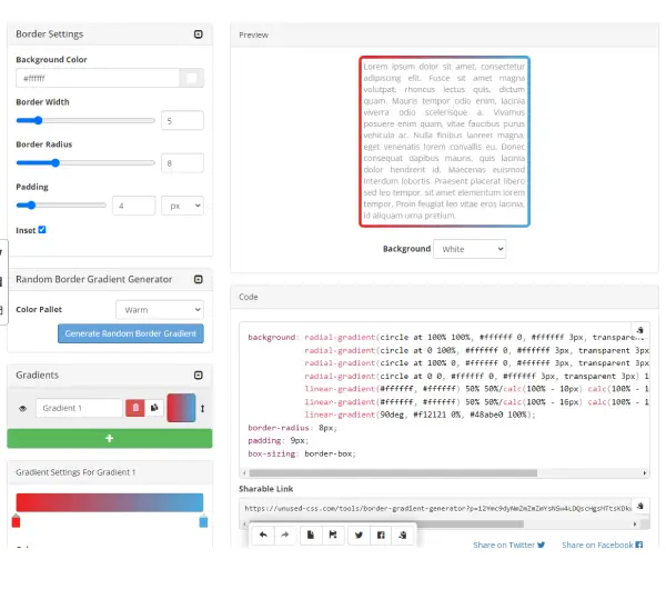 CSS Border Gradient Generator