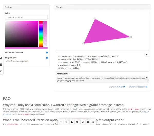 CSS Triangle Generator